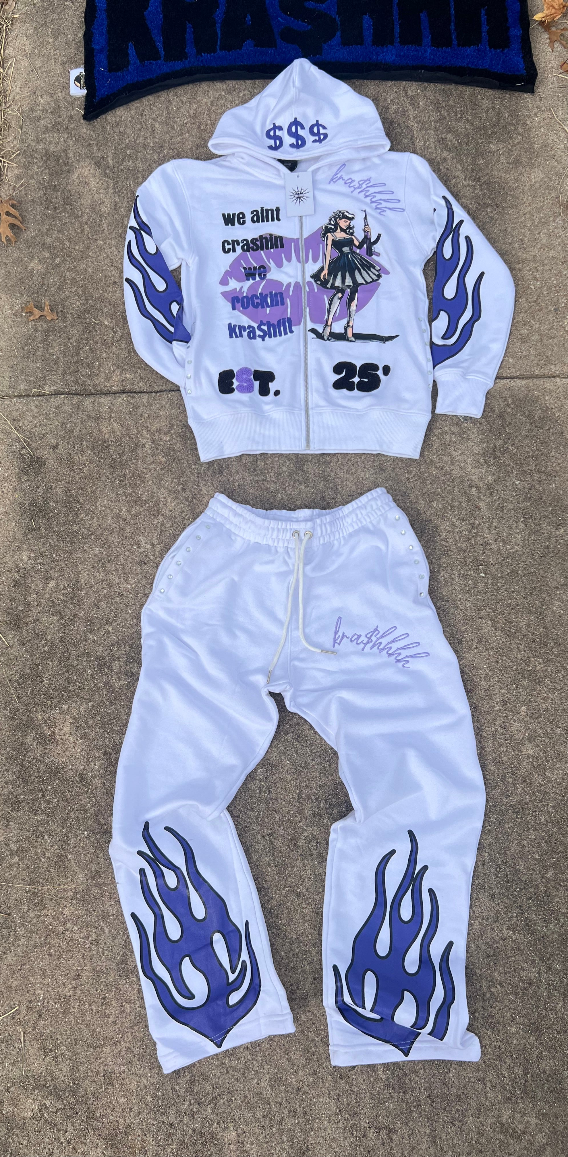 Purple KRA$H Inflamed Track Suit