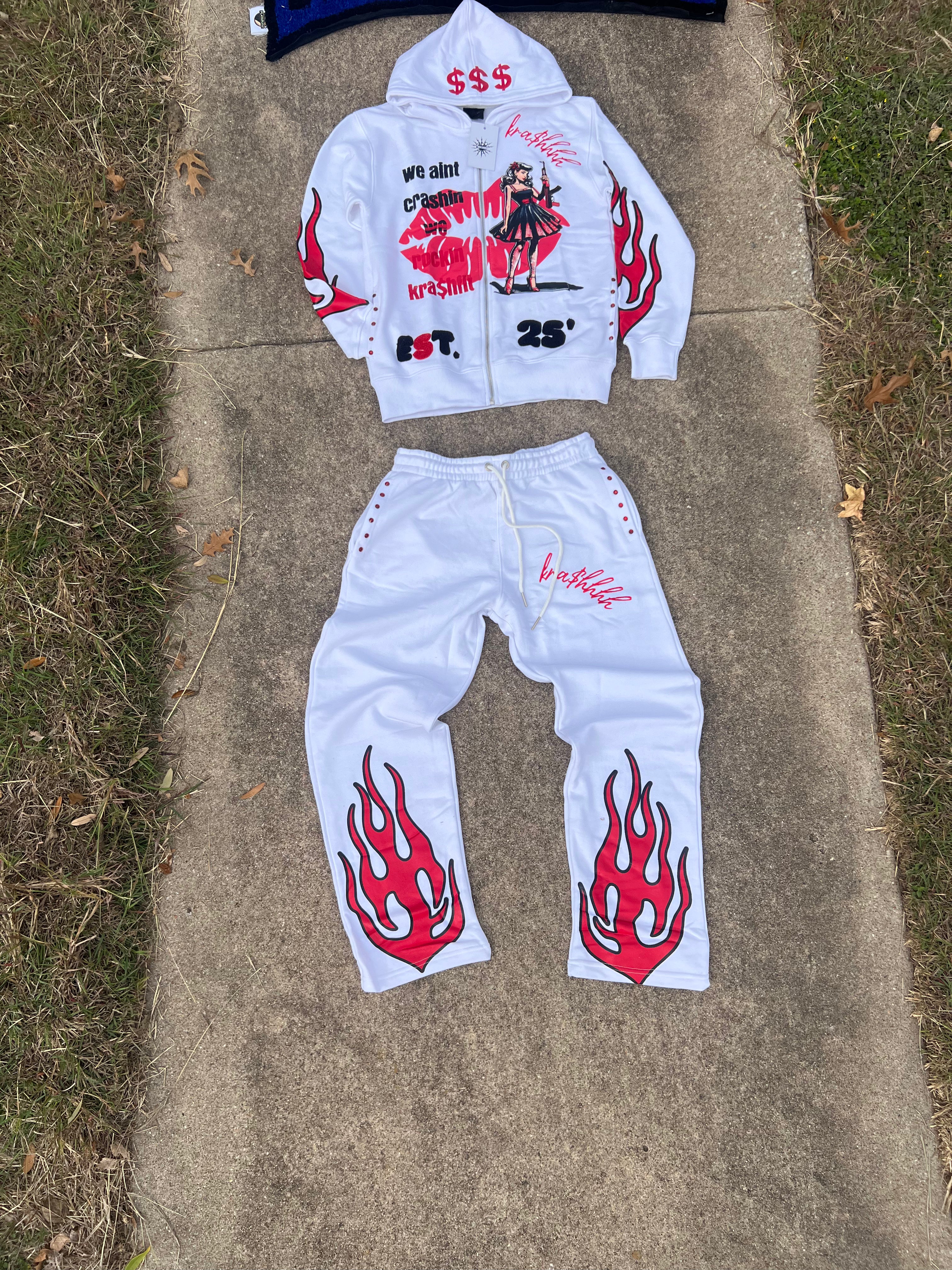 Red KRA$H Inflamed Track Suit
